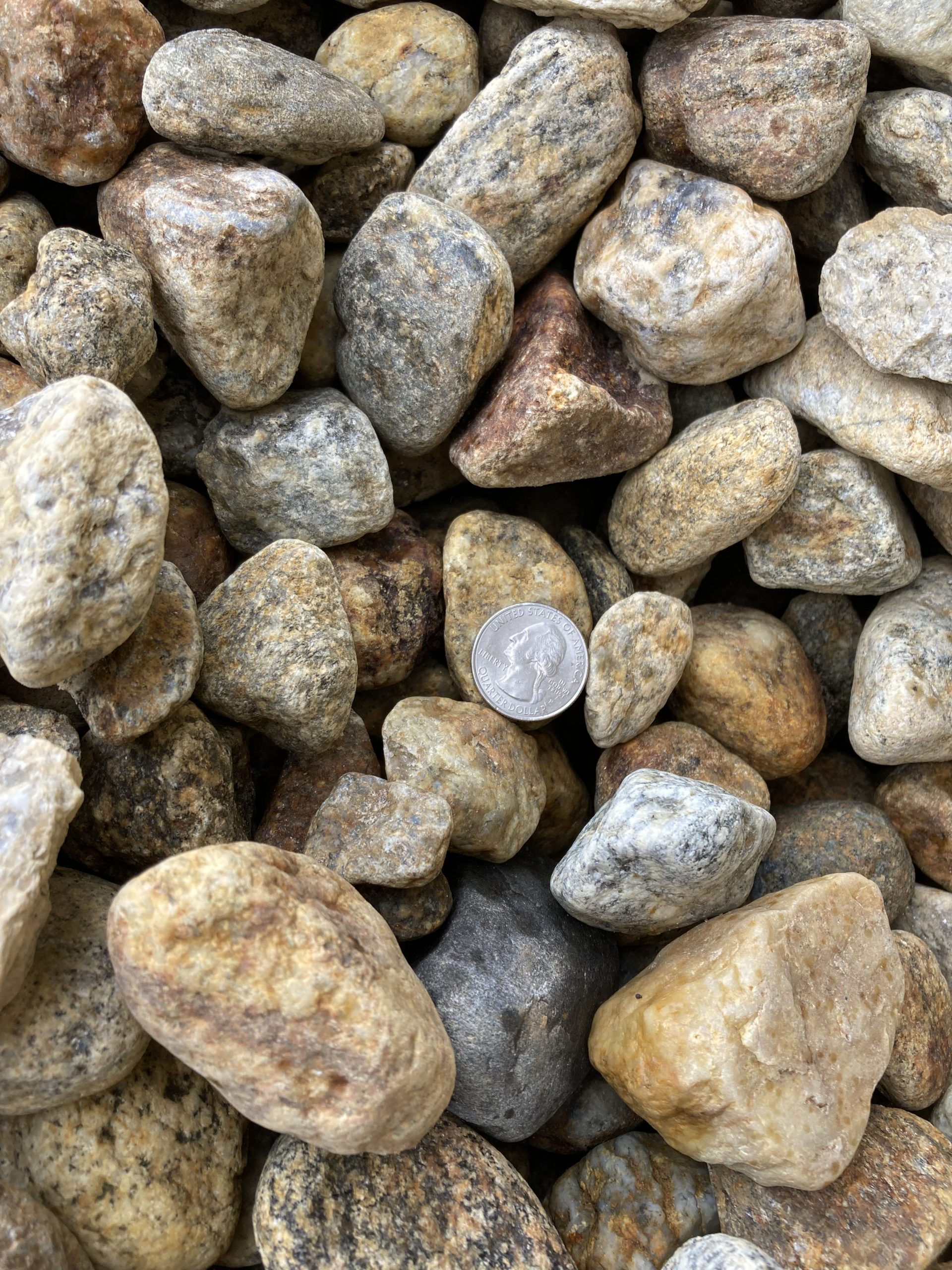 Brown round rocks