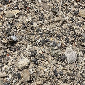 Refined processed material. Good for base materials of projects. This is a popular product because it is made from 100% recycled materials. It may contain crushed concrete, asphalt, bricks, and rocks. Color may vary due to the various recycled materials.
